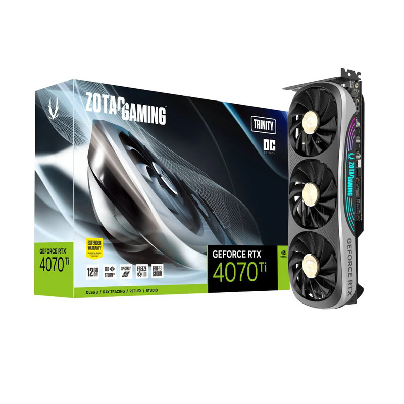 Zotac Gaming GeForce RTX 4070 Ti Trinity OC 12GB GDDR6X Graphics Card ZT-D40710J-10P  - كرت شاشة